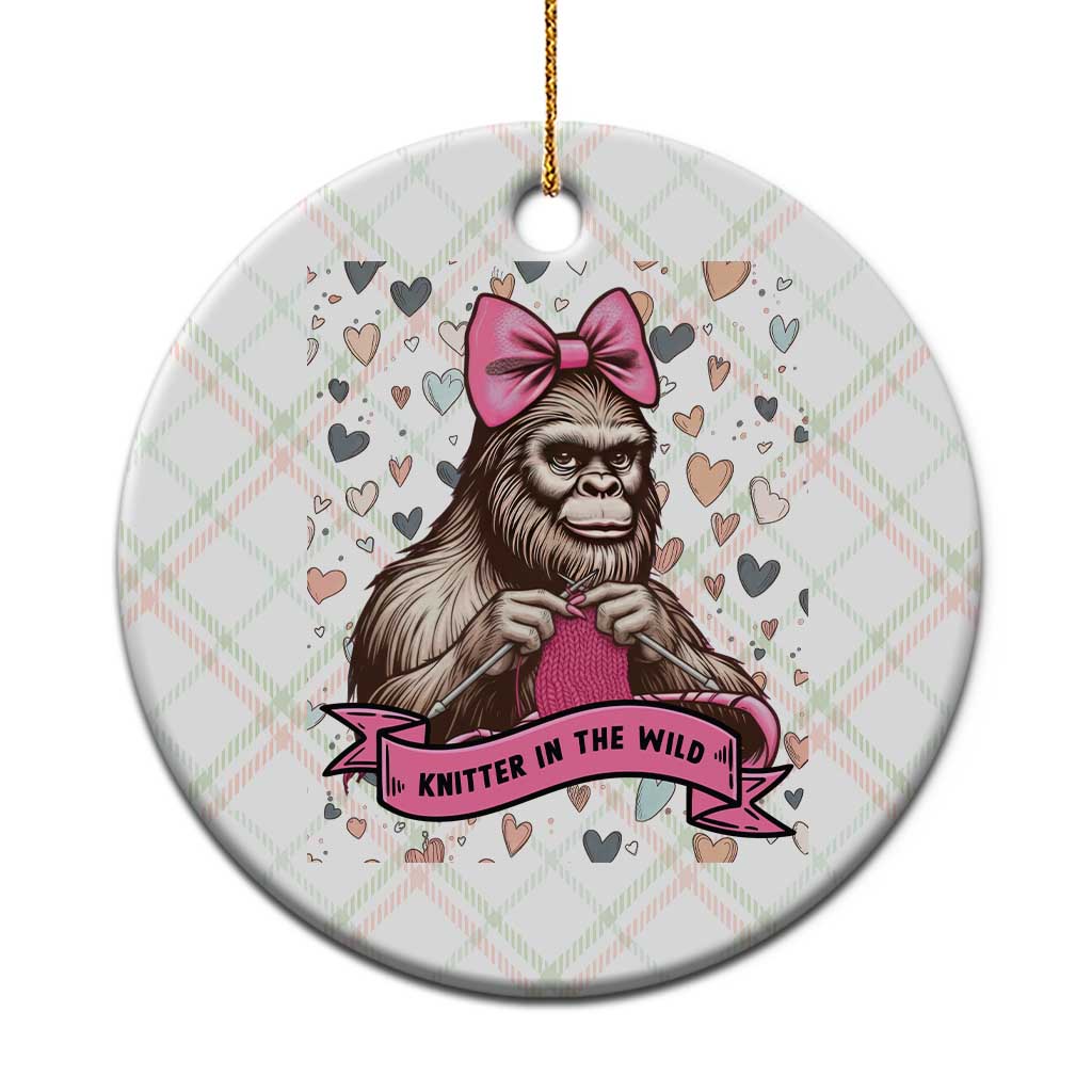 Funny Bigfoot Knitting Ceramic Ornament Knitter In The Wild TS12 1pc Christmas Plaid Print Your Wear