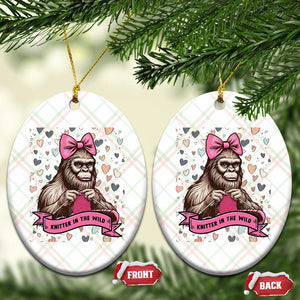 Funny Bigfoot Knitting Ceramic Ornament Knitter In The Wild TS12 Print Your Wear