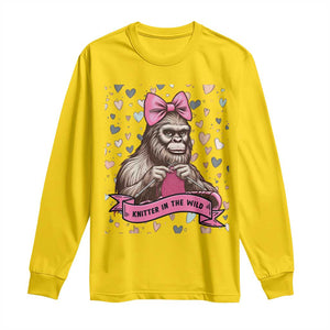 Funny Bigfoot Knitting Long Sleeve Shirt Knitter In The Wild TS12 Daisy Print Your Wear