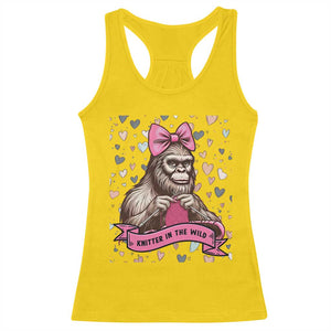 Funny Bigfoot Knitting Racerback Tank Top Knitter In The Wild TS12 Daisy Print Your Wear