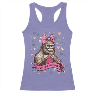 Funny Bigfoot Knitting Racerback Tank Top Knitter In The Wild TS12 Violet Print Your Wear