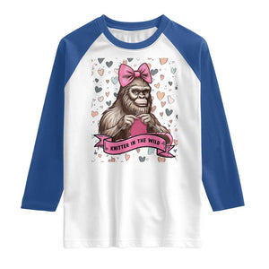 Funny Bigfoot Knitting Raglan Shirt Knitter In The Wild TS12 White Royal Print Your Wear