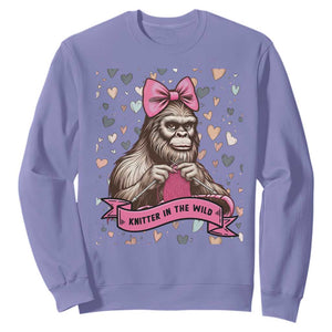Funny Bigfoot Knitting Sweatshirt Knitter In The Wild TS12 Violet Print Your Wear
