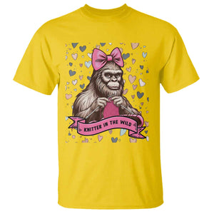 Funny Bigfoot Knitting T Shirt Knitter In The Wild - Print Your Wear