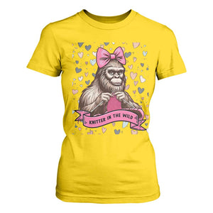 Funny Bigfoot Knitting T Shirt For Women Knitter In The Wild TS12 Daisy Print Your Wear