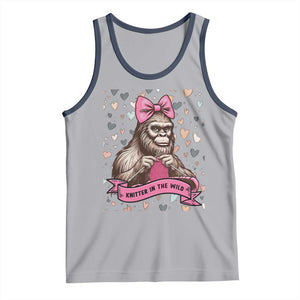 Funny Bigfoot Knitting Tank Top Knitter In The Wild TS12 Athletic Heather Navy Print Your Wear
