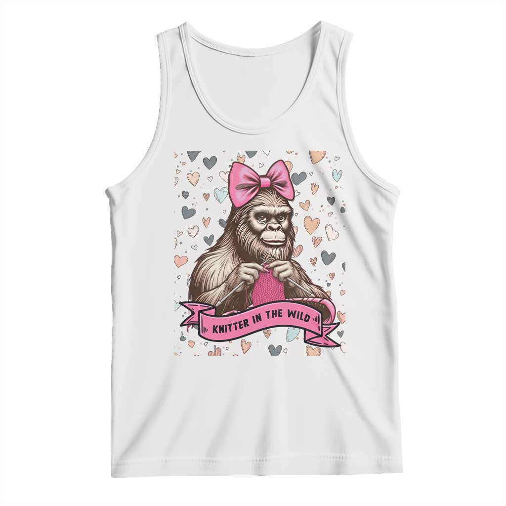 Funny Bigfoot Knitting Tank Top Knitter In The Wild TS12 White Print Your Wear