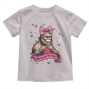 Funny Bigfoot Knitting Toddler T Shirt Knitter In The Wild TS12 Ice Gray Print Your Wear