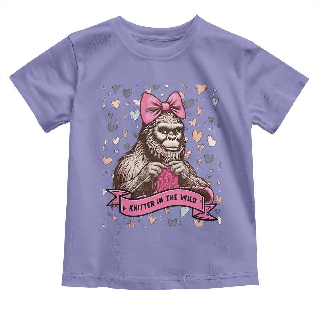 Funny Bigfoot Knitting Toddler T Shirt Knitter In The Wild TS12 Violet Print Your Wear