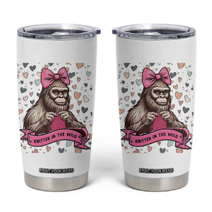 Funny Bigfoot Knitting Tumbler Cup Knitter In The Wild TS12 White Print Your Wear