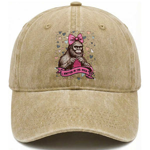 Funny Bigfoot Knitting Washed Cotton Baseball Cap Knitter In The Wild TS12 Print Your Wear
