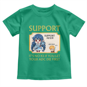 Support Main Funny Gaming Quote Toddler T Shirt Its No KS If You Let Your ADC Die First TS12 Irish Green Print Your Wear