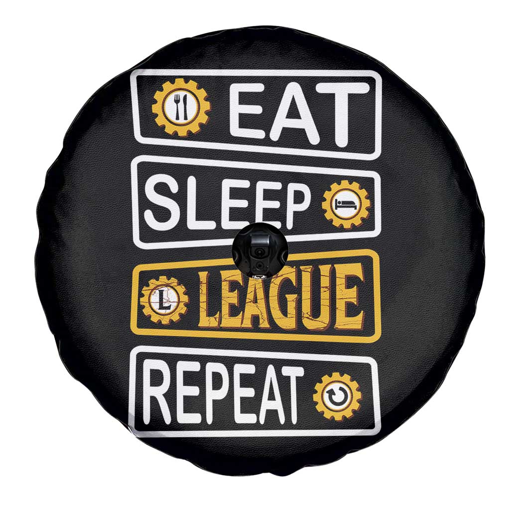 Funny Eat Sleep League Repeat Spare Tire Cover Gaming Quote Gift For Gamer TS12 Print Your Wear