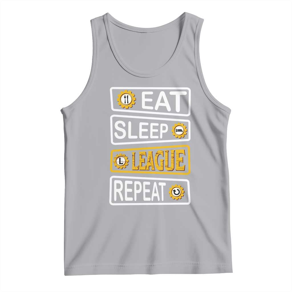 Funny Eat Sleep League Repeat Tank Top Gaming Quote Gift For Gamer TS12 Athletic Heather Print Your Wear