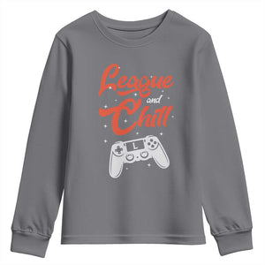 League And Chill Youth Sweatshirt Funny Gaming Quote Gift For Gamer TS12 Charcoal Print Your Wear