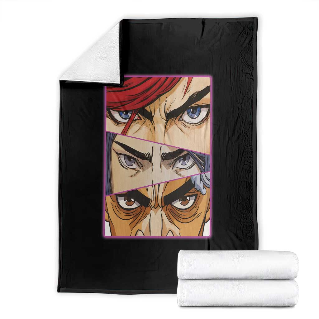 Futuristic Legends Anime Eyes Throw Blanket Gift For League Gamer Fans TS12 Black Print Your Wear