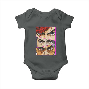 Futuristic Legends Anime Eyes Baby Onesie Gift For League Gamer Fans TS12 Dark Heather Print Your Wear