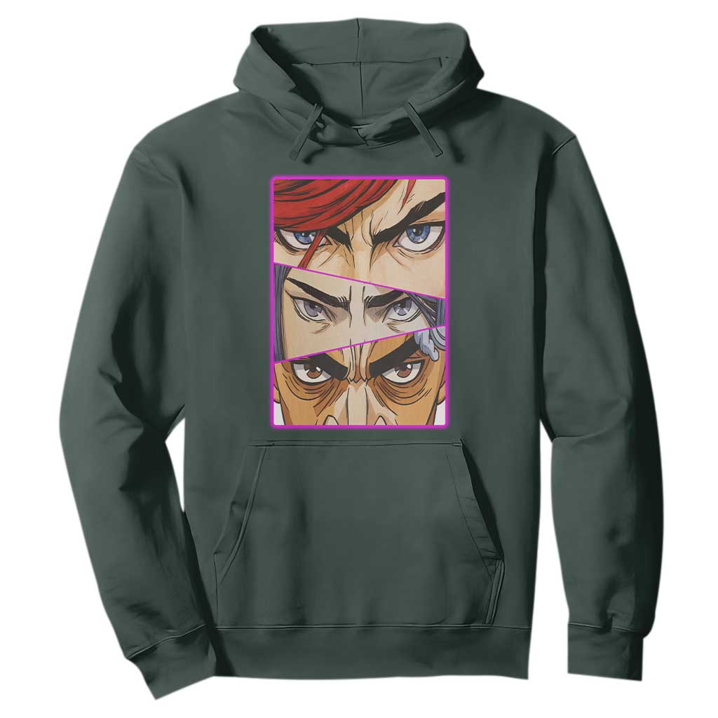 Futuristic Legends Anime Eyes Hoodie Gift For League Gamer Fans TS12 Dark Forest Green Print Your Wear