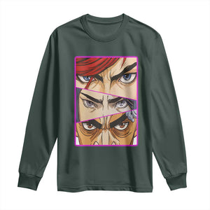 Futuristic Legends Anime Eyes Long Sleeve Shirt Gift For League Gamer Fans TS12 Dark Forest Green Print Your Wear
