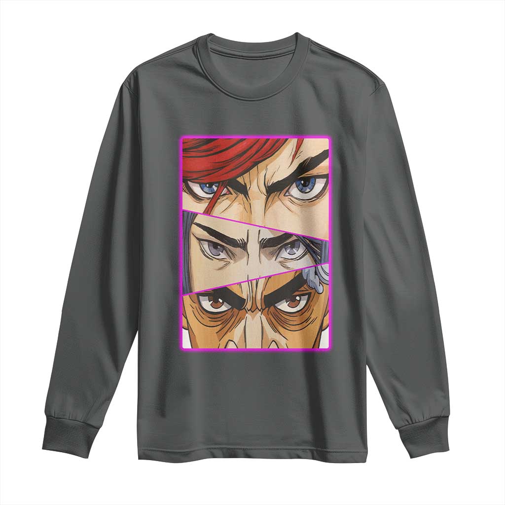 Futuristic Legends Anime Eyes Long Sleeve Shirt Gift For League Gamer Fans TS12 Dark Heather Print Your Wear