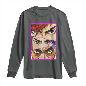 Futuristic Legends Anime Eyes Long Sleeve Shirt Gift For League Gamer Fans TS12 Dark Heather Print Your Wear
