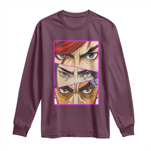 Futuristic Legends Anime Eyes Long Sleeve Shirt Gift For League Gamer Fans TS12 Maroon Print Your Wear