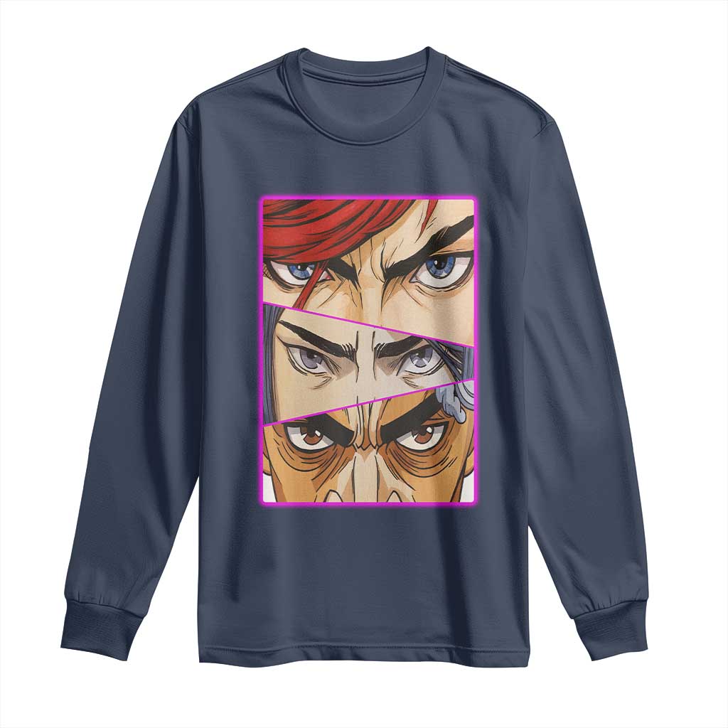 Futuristic Legends Anime Eyes Long Sleeve Shirt Gift For League Gamer Fans TS12 Navy Print Your Wear