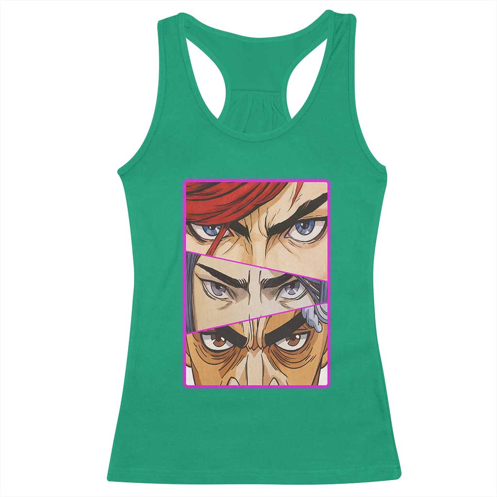 Futuristic Legends Anime Eyes Racerback Tank Top Gift For League Gamer Fans TS12 Irish Green Print Your Wear