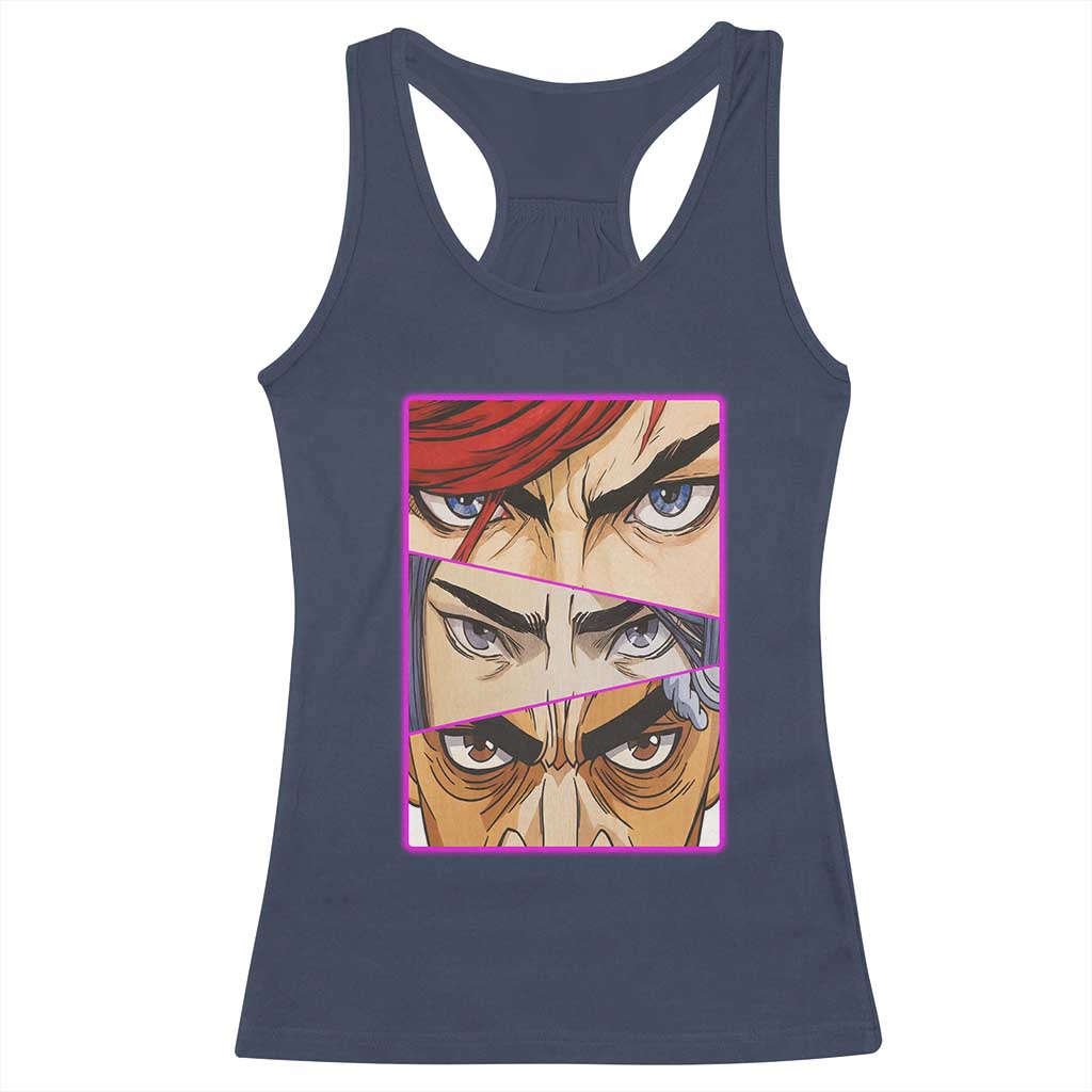 Futuristic Legends Anime Eyes Racerback Tank Top Gift For League Gamer Fans TS12 Navy Print Your Wear
