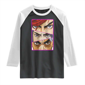 Futuristic Legends Anime Eyes Raglan Shirt Gift For League Gamer Fans TS12 Black White Print Your Wear