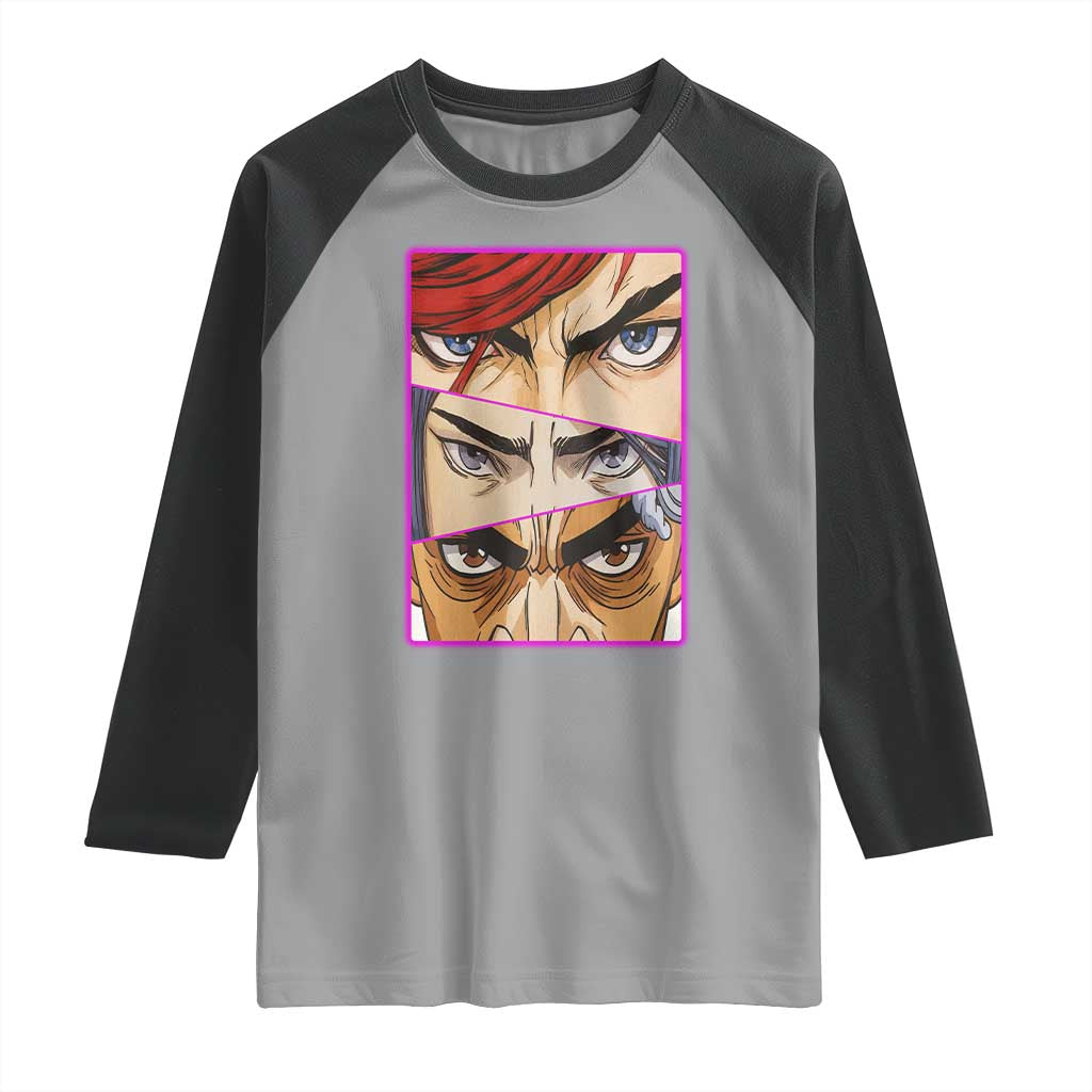 Futuristic Legends Anime Eyes Raglan Shirt Gift For League Gamer Fans TS12 Sport Gray Black Print Your Wear