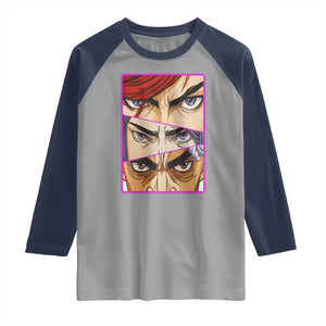 Futuristic Legends Anime Eyes Raglan Shirt Gift For League Gamer Fans TS12 Sport Gray Navy Print Your Wear