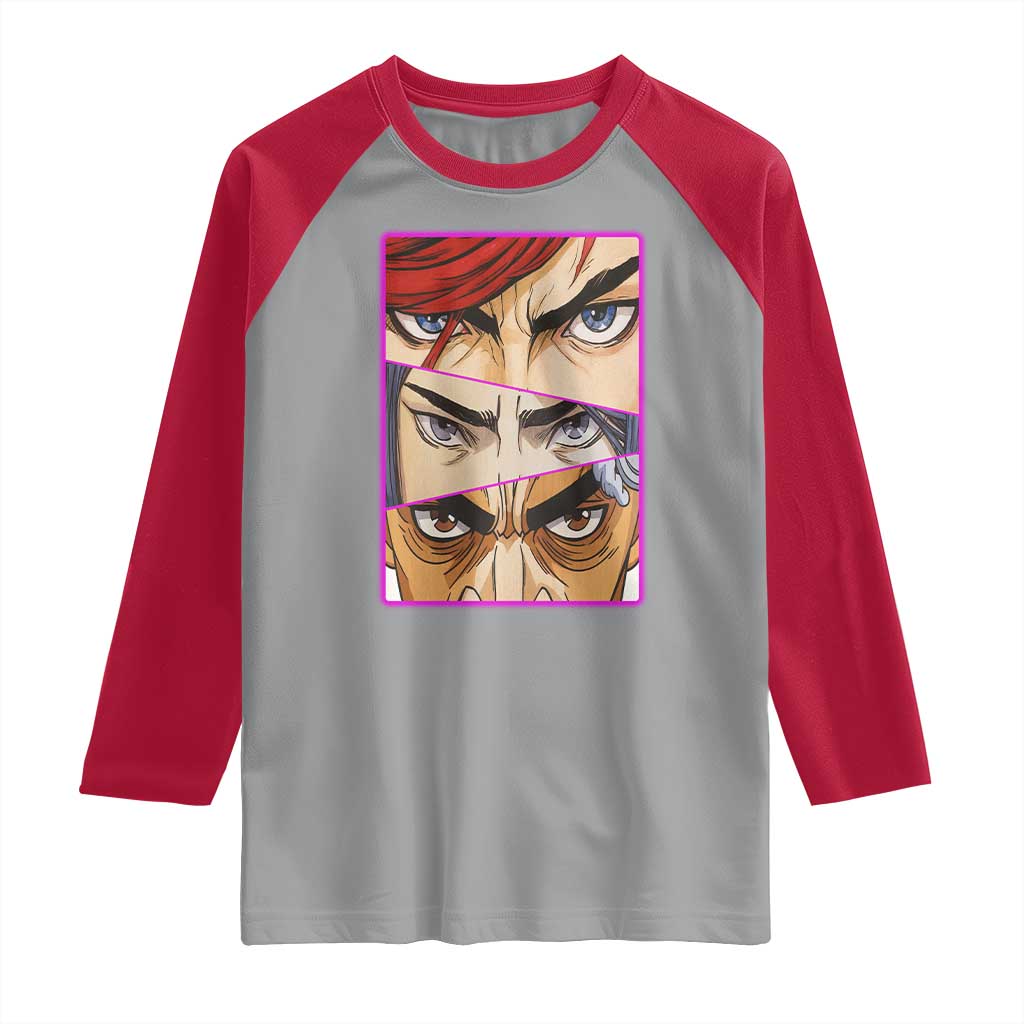 Futuristic Legends Anime Eyes Raglan Shirt Gift For League Gamer Fans TS12 Sport Gray Red Print Your Wear