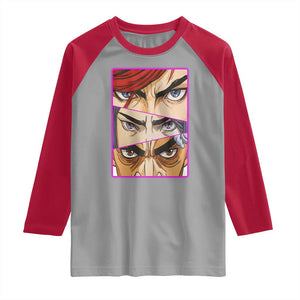 Futuristic Legends Anime Eyes Raglan Shirt Gift For League Gamer Fans TS12 Sport Gray Red Print Your Wear