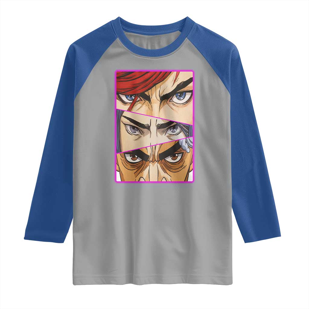 Futuristic Legends Anime Eyes Raglan Shirt Gift For League Gamer Fans TS12 Sport Gray Royal Print Your Wear