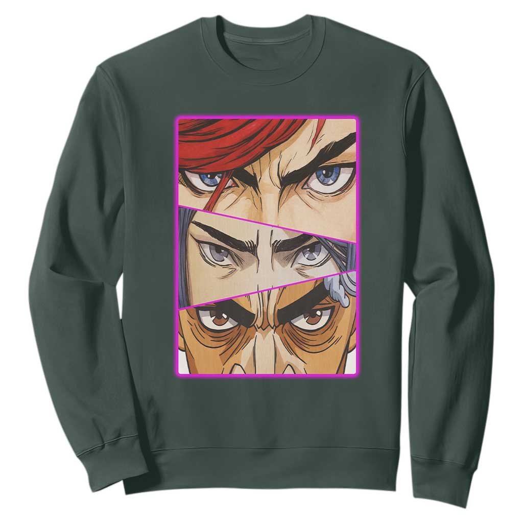 Futuristic Legends Anime Eyes Sweatshirt Gift For League Gamer Fans TS12 Dark Forest Green Print Your Wear