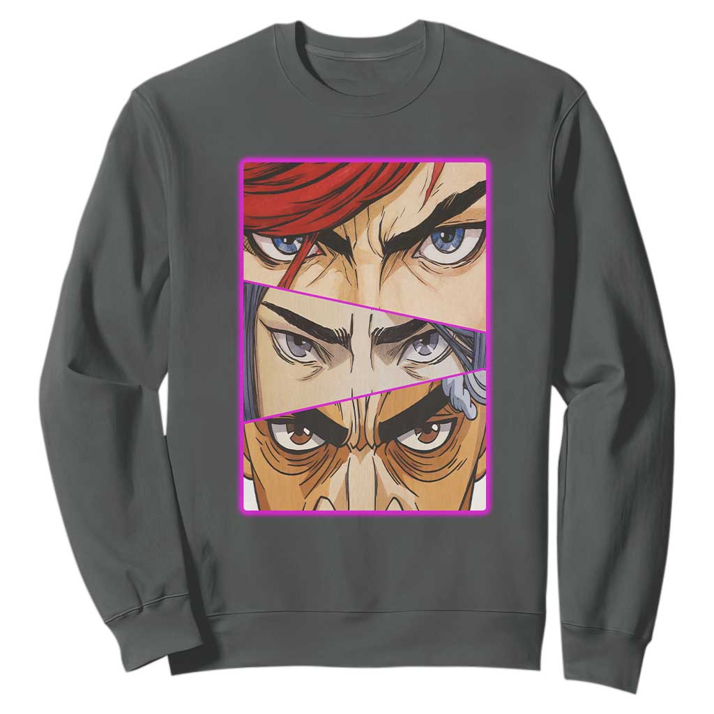 Futuristic Legends Anime Eyes Sweatshirt Gift For League Gamer Fans TS12 Dark Heather Print Your Wear