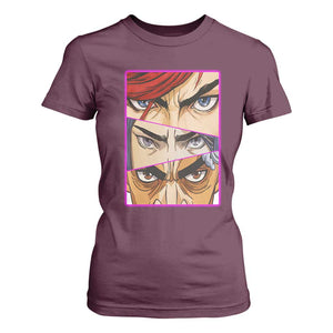 Futuristic Legends Anime Eyes T Shirt For Women Gift For League Gamer Fans TS12 Maroon Print Your Wear