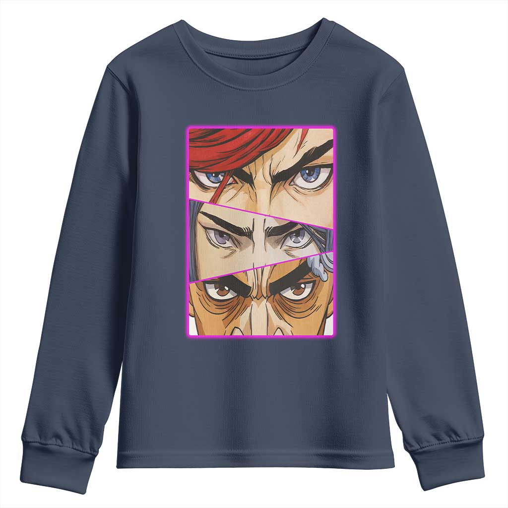Futuristic Legends Anime Eyes Youth Sweatshirt Gift For League Gamer Fans TS12 Navy Print Your Wear