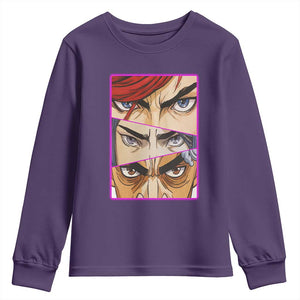 Futuristic Legends Anime Eyes Youth Sweatshirt Gift For League Gamer Fans TS12 Purple Print Your Wear