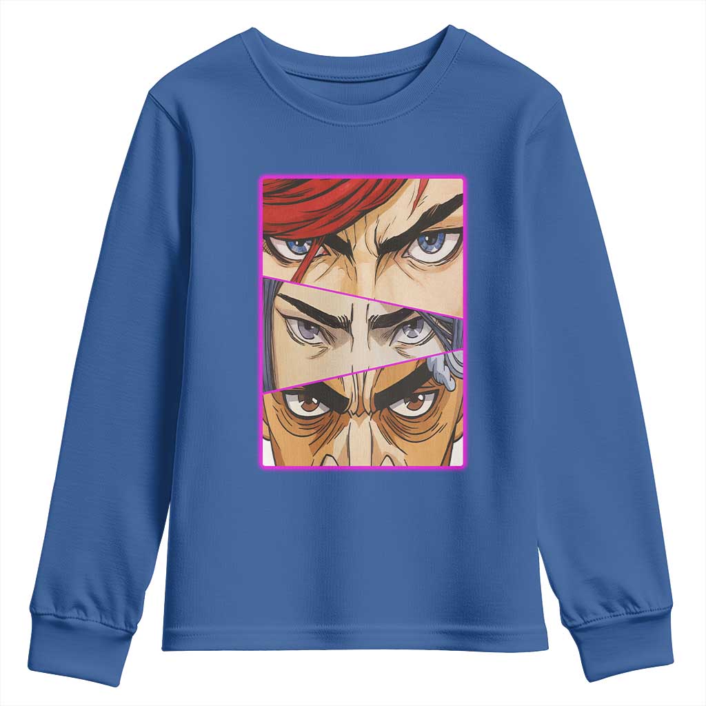 Futuristic Legends Anime Eyes Youth Sweatshirt Gift For League Gamer Fans TS12 Royal Blue Print Your Wear