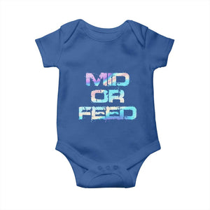 Mid Or Feed Iridescent Effect Baby Onesie Funny Game Lover Gift TS12 Royal Blue Print Your Wear