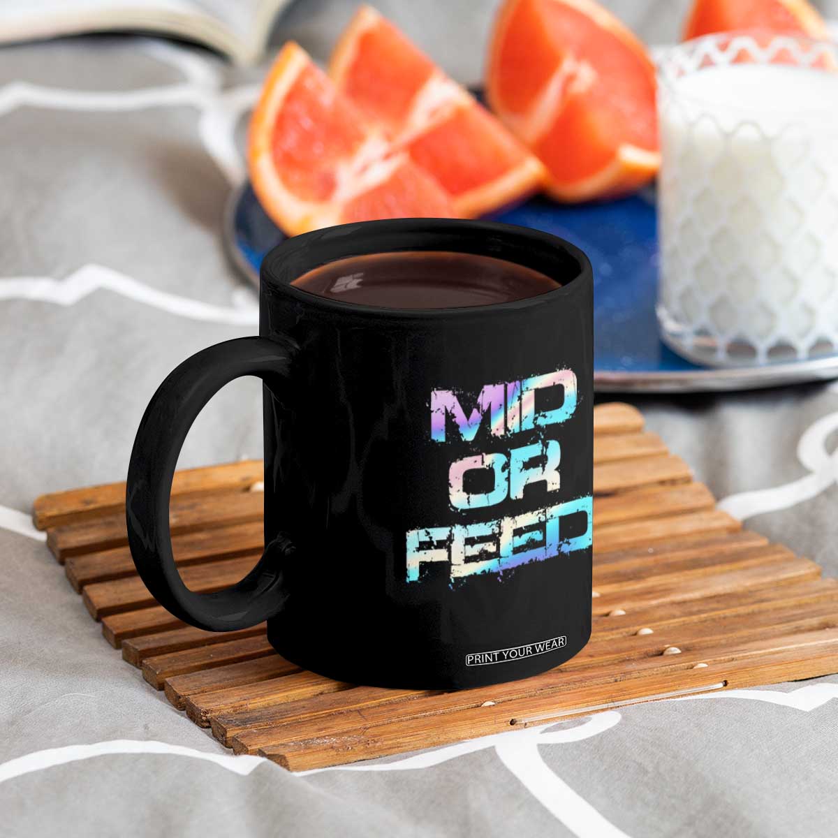 Mid Or Feed Iridescent Effect Coffee Mug Funny Game Lover Gift TS12 Print Your Wear