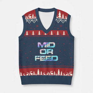 Mid Or Feed Iridescent Effect V-Neck Knit Sweater Vest Funny Game Lover Gift TS12 Navy Red Print Your Wear