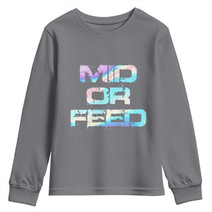 Mid Or Feed Iridescent Effect Youth Sweatshirt Funny Game Lover Gift TS12 Charcoal Print Your Wear