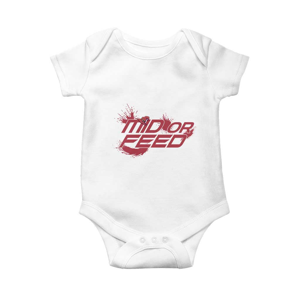 Mid Or Feed Holographic Witch Hat Baby Onesie Funny Game Lover Gift TS12 White Print Your Wear