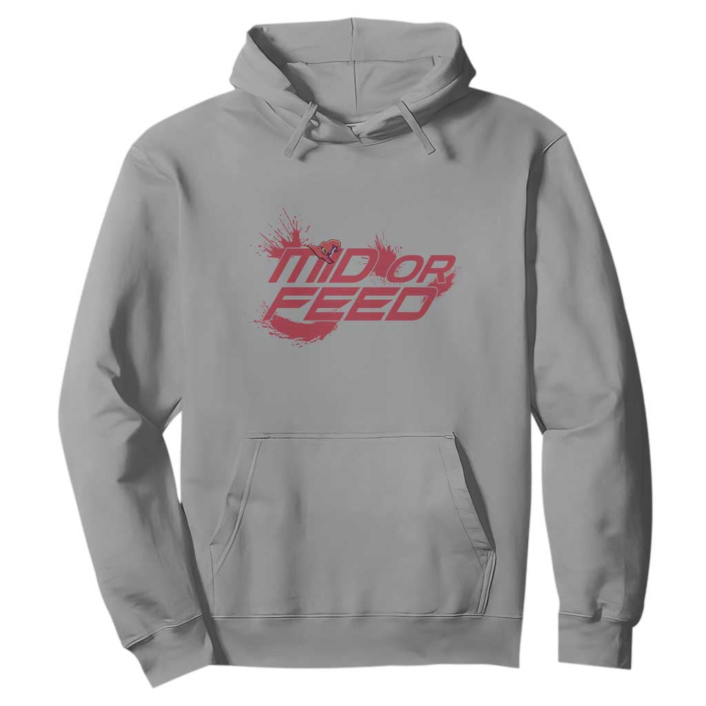 Mid Or Feed Holographic Witch Hat Hoodie Funny Game Lover Gift TS12 Sport Gray Print Your Wear