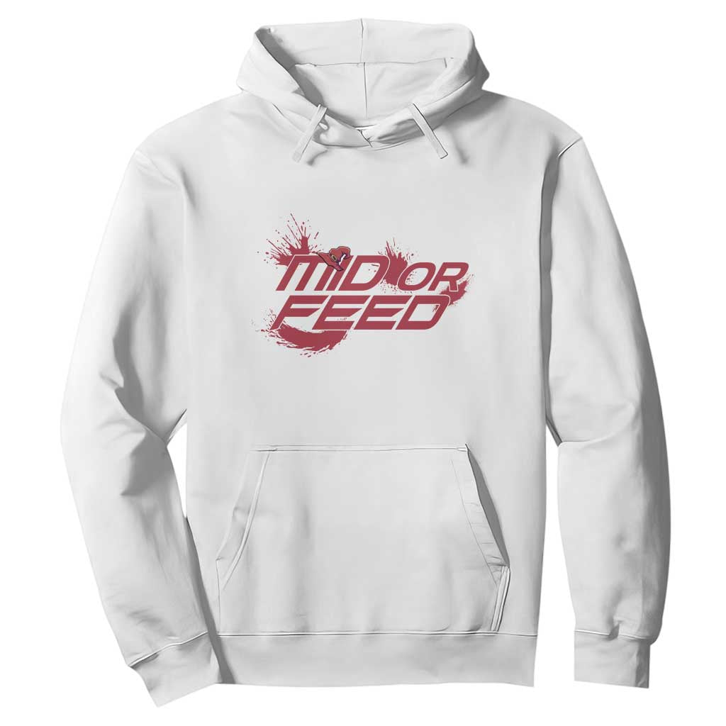 Mid Or Feed Holographic Witch Hat Hoodie Funny Game Lover Gift TS12 White Print Your Wear