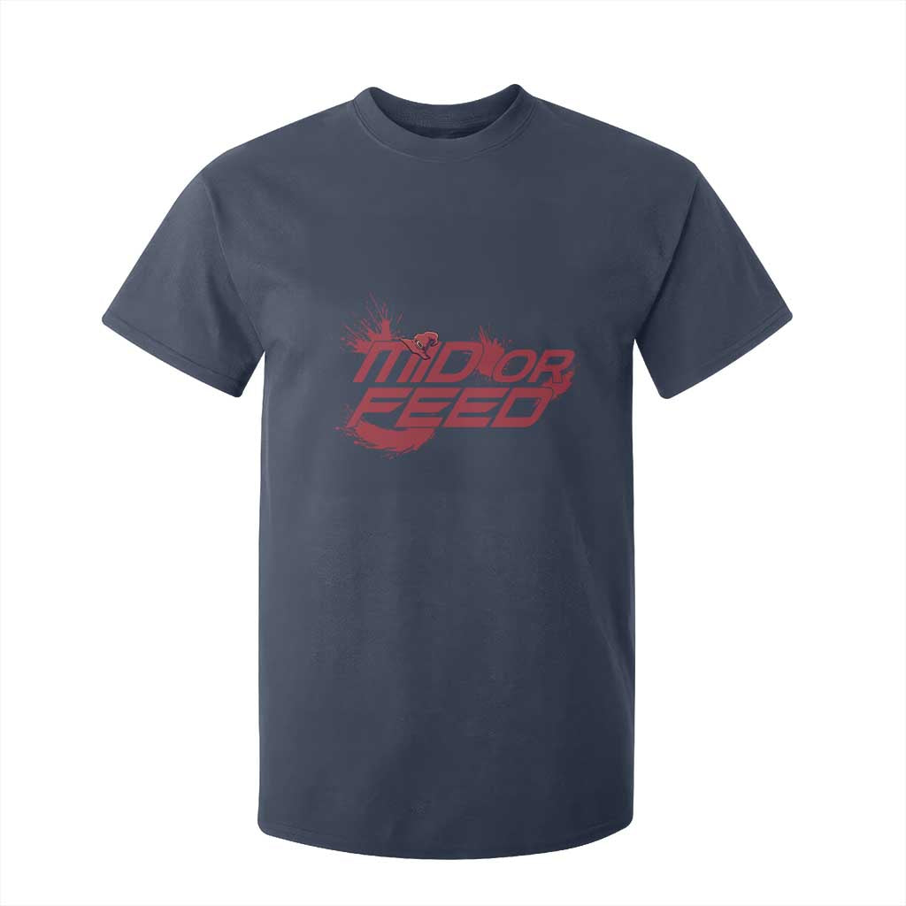 Mid Or Feed Holographic Witch Hat T Shirt For Kid Funny Game Lover Gift TS12 Navy Print Your Wear