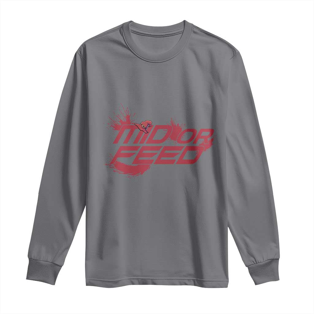 Mid Or Feed Holographic Witch Hat Long Sleeve Shirt Funny Game Lover Gift TS12 Charcoal Print Your Wear